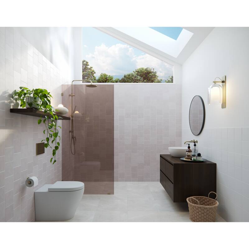 Ursa 30 in. x 78 in. Fully Frameless Glass Shower Panel - Single Fixed Panel with Bronze Tint