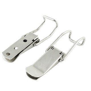 Spring Loaded Hasp 2 Set Metal Hardware Boxes Spring Loaded Toggle Latch Hasp - Silver ...