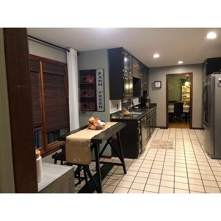 Furniture of America Mern Rustic Oak Solid Wood Counter Table