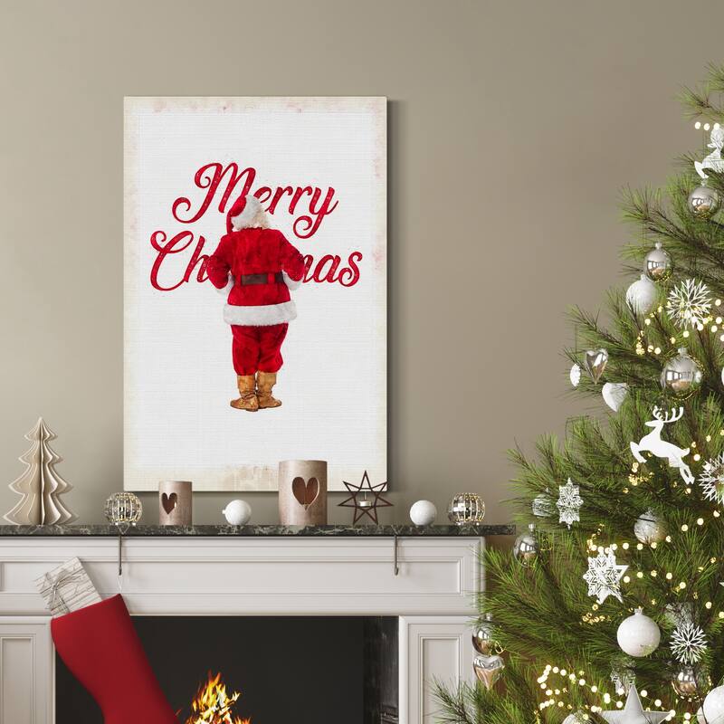 Merry Christmas Santa Vintage-Premium Gallery Wrapped Canvas - Ready to Hang