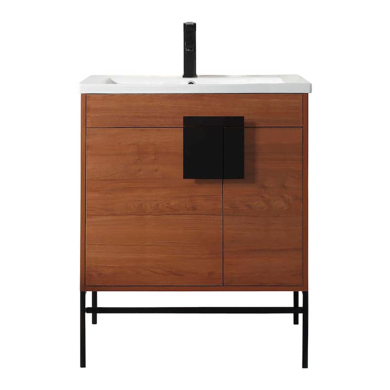 Modern Bathroom Vanity Set, Vireous China Sink Top 30"