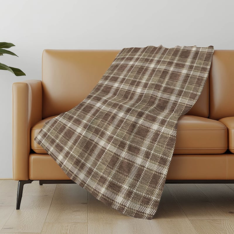 Premium Machine Washable Plaid Sherpa Throw Blanket