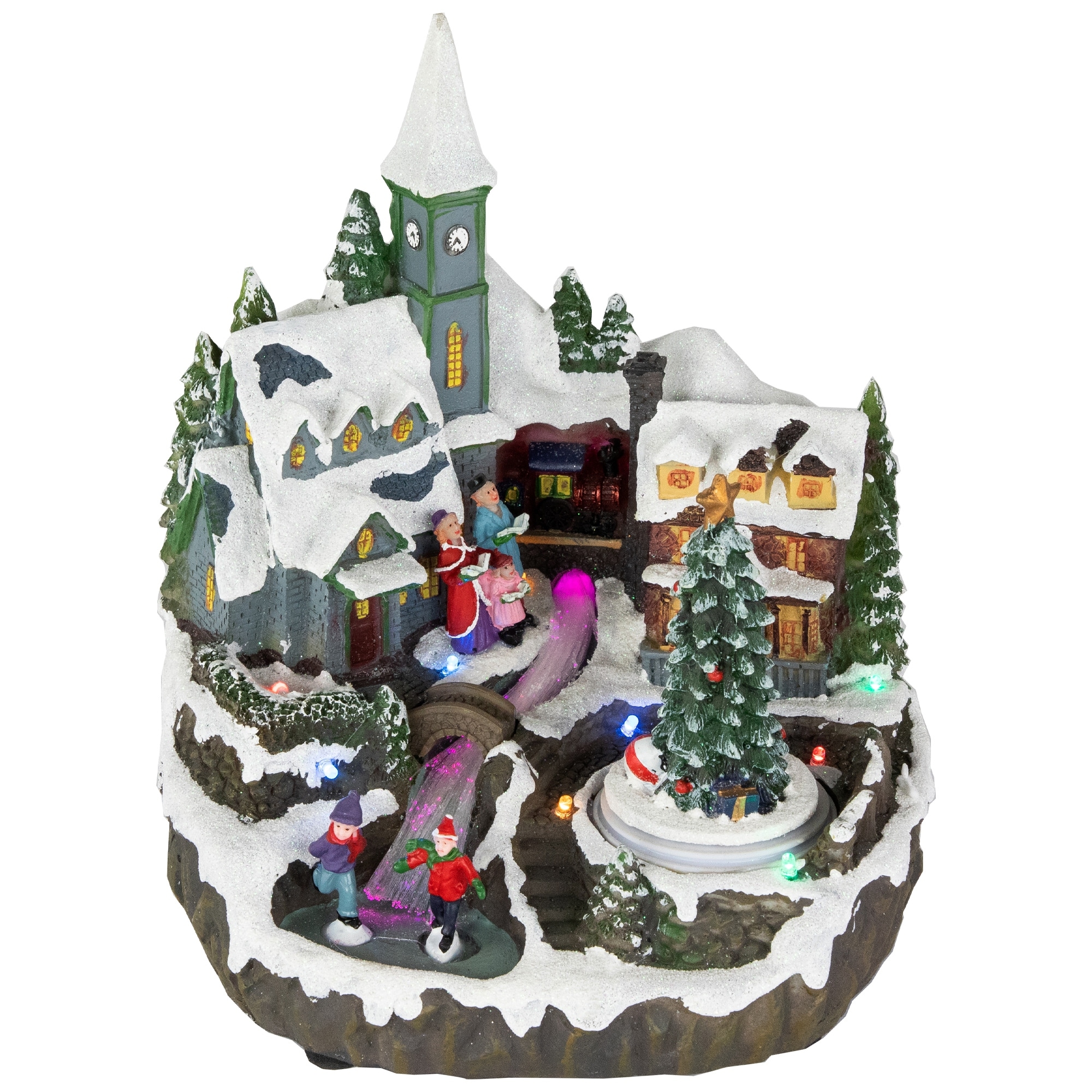 LED Animated Musical Christmas Village Display Decoration 9.25"