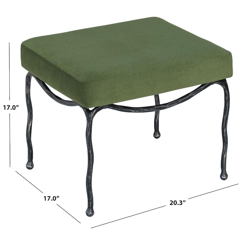 SAFAVIEH Couture Lacarla And Metal Legs Ottoman