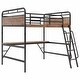 preview thumbnail 6 of 13, Full Size Metal Loft Bed with Desk, LED Light, and Charge Station