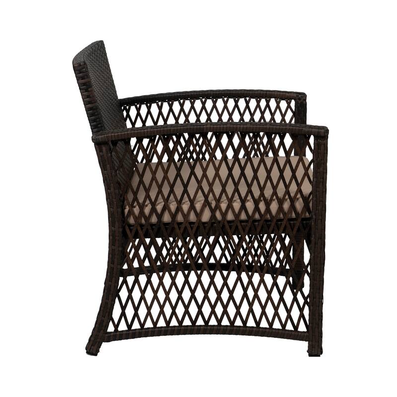 Madison Outdoor 4-Piece Rattan Patio Furniture Chat Set
