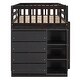 preview thumbnail 7 of 58, Wooden Floor Bunk Bed Frame with Storage Drawers, 3 Shelves, Full-length Guardrail and Reversible Ladder for Kids, Teens