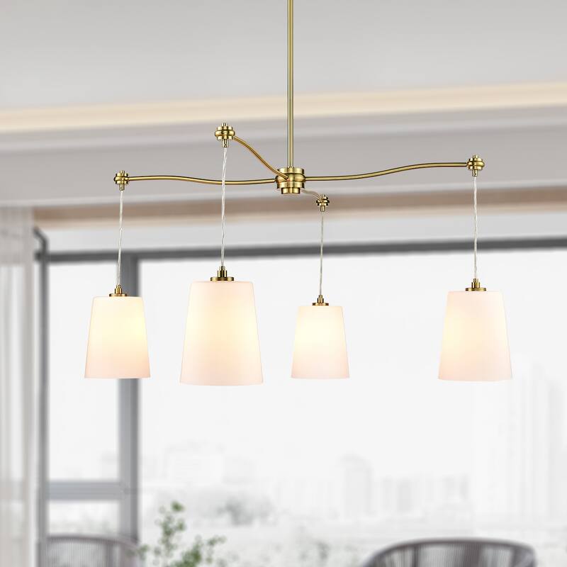 Light Society Llie Chandelier - Brushed Brass/Opal