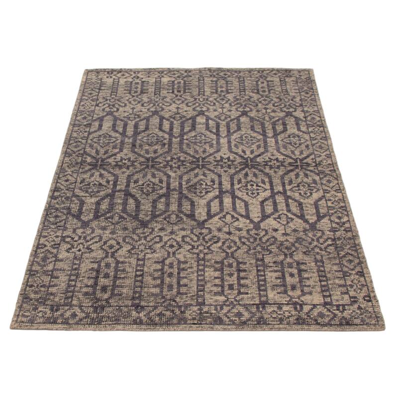 ECARPETGALLERY Hand-knotted Tangier Light Grey Wool Rug - 5'3 x 7'11