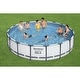 preview thumbnail 8 of 6, Bestway 18ft x 48in Steel Pro Round Frame Above Ground Pool Set with Accessories