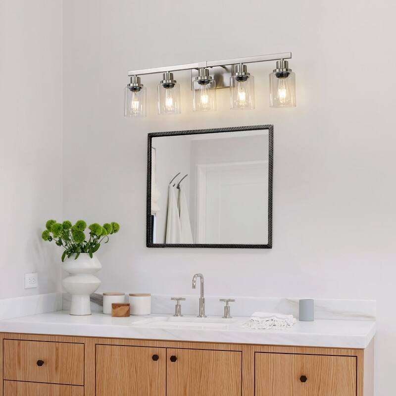 Bathroom Vanity Light With Clear Glass Shades For Vanity Mirror, Bathroom, Or Hallway