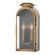 preview thumbnail 1 of 7, Hinkley Lighting Rowley 2 Light 18" Tall Outdoor Wall Sconce Light Antique Brass