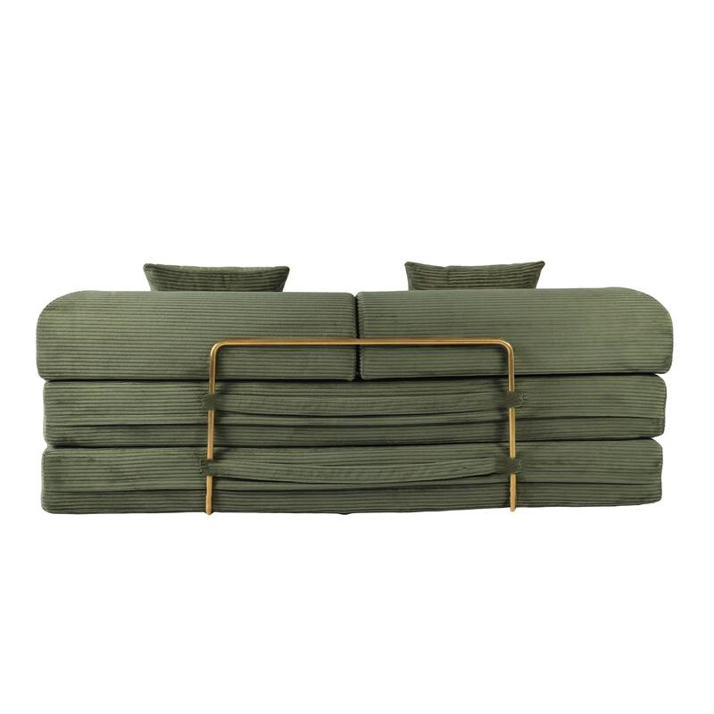 2-in-1 Foldable Sofa Bed,75 Inch Folding Boneless Couch Convertible Compressed Sleeper Sofabed, Upholstered