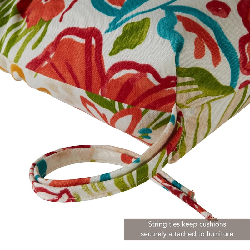 Breeze Floral 44-in x 22-in Outdoor High Back Chair Cushion (Set of 2) (Cushions Only)