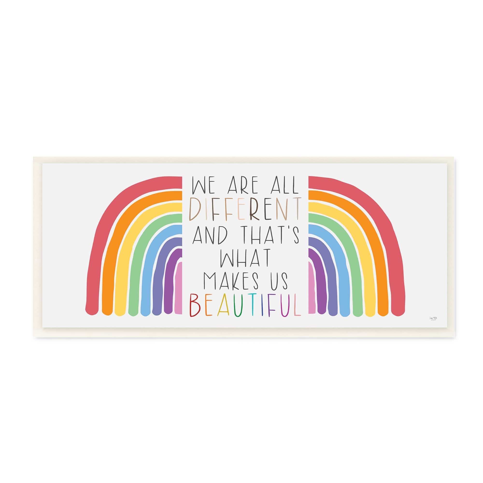 Stupell Industries Bold Rainbow Different Is Beautiful Inspirational