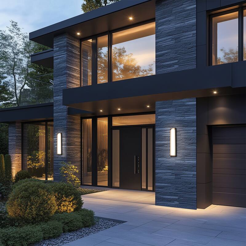 Ice Bar 26in LED Outdoor Wall Light Selectable CCT 2700-3000-3500-4000K set to 2700K in Black