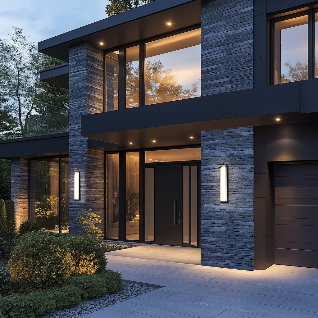 Ice Bar 26in LED Outdoor Wall Light Selectable CCT 2700-3000-3500-4000K set to 2700K in Black