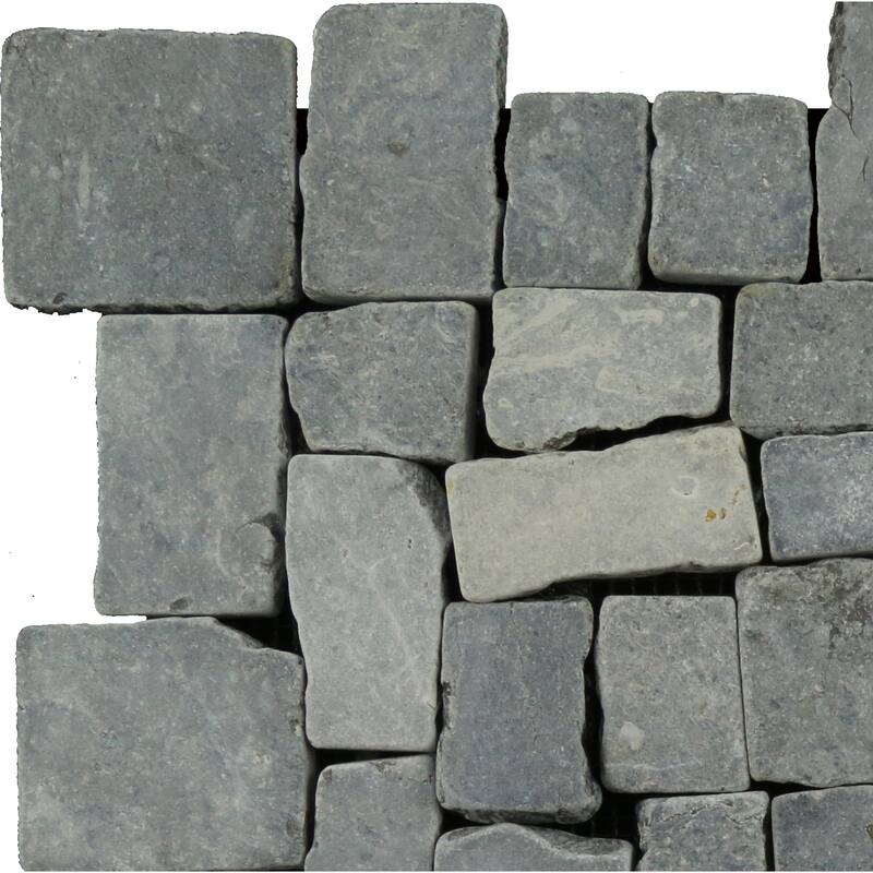 Block Mosaic 11 in. x 11 in. Marble Mesh-Mounted Mosaic Wall and Floor Tile