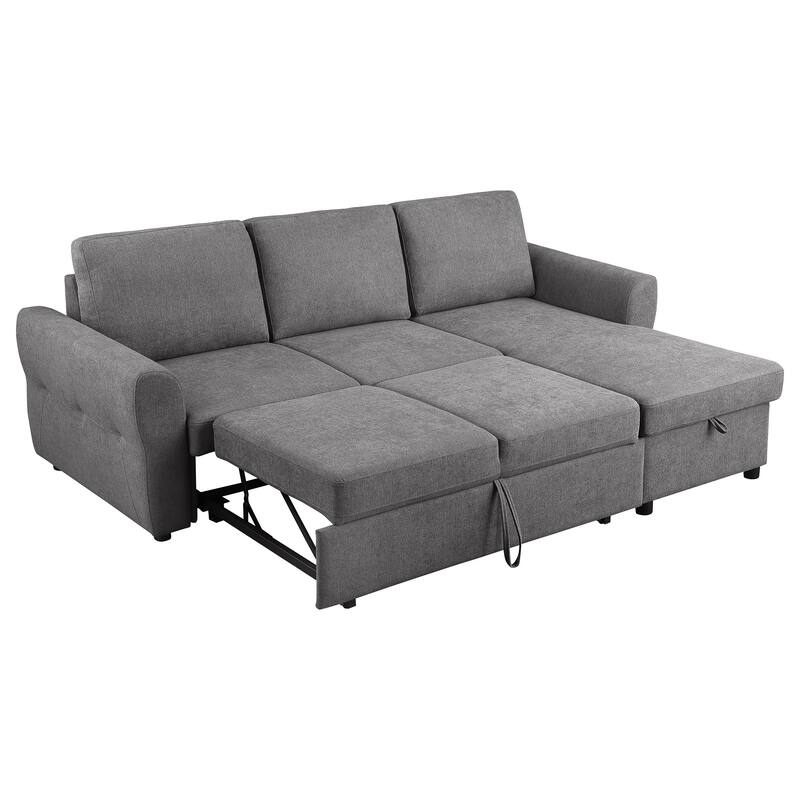 Samantha Upholstered Storage Sleeper Sectional Sofa
