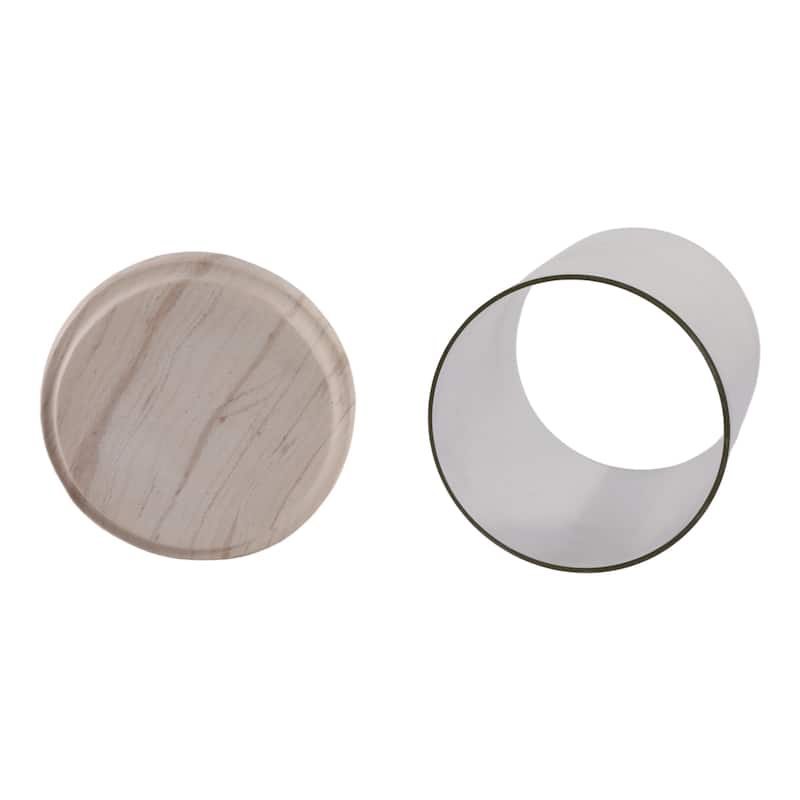 Marble Glass Hurricane Lantern Valencia Style Home Decor - 10" Ivory - 6" x 6" x 9.75"