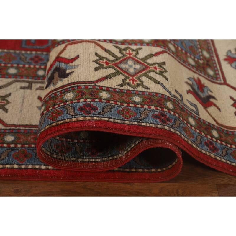 Traditional Kazak Oriental Area Rug Handmade Red Wool Carpet - 8'7"x 11'3"