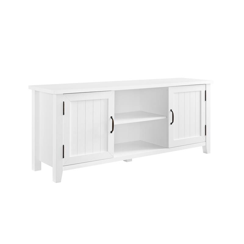 Multifunctional Classic Grooved-Door TV Stand Spacious Storage Space