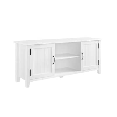 Multifunctional Classic Grooved-Door TV Stand Spacious Storage Space