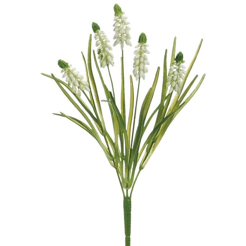 Muscari Artificial Floral Spray - 12.5" - White