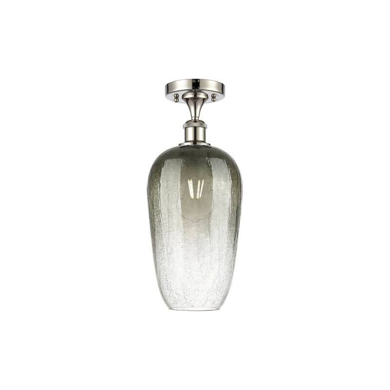 Innovations Lighting Endless Possibilities Ballston - Brookhaven Flute - 1 Light 7" Semi-Flush Mount - Slate/Polished Nickel