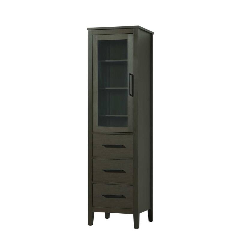 Laura 16-28 Inch Bath Storage Glass Cabinet