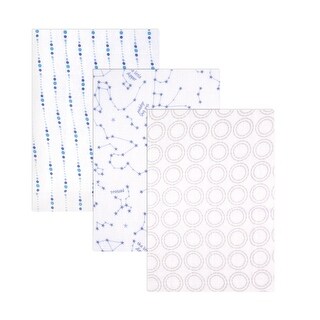 Hudson Baby Infant Boy Cotton Muslin Swaddle Blankets, Blue Constellation, One Size - Blue Constellation - 3-Pack