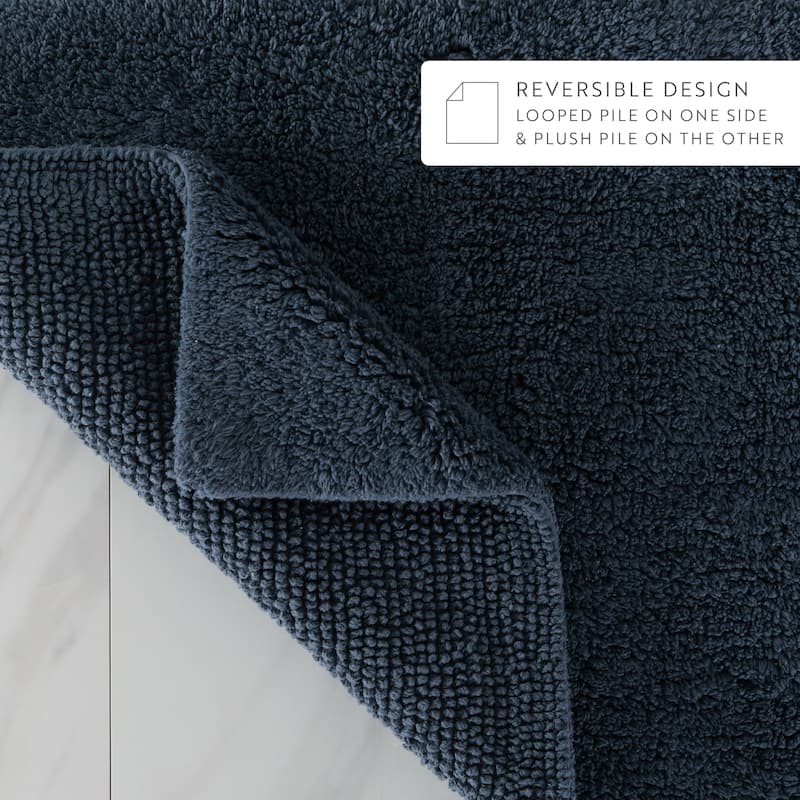 Becky Cameron 100% Cotton Reversible Solid Bath Mat