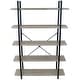 preview thumbnail 4 of 7, Sunnydaze Industrial Style 5-Tier Bookshelf with Wood Veneer Shelves