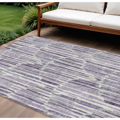 HomeRoots Abstract Transitional Rectangle Outdoor Rug