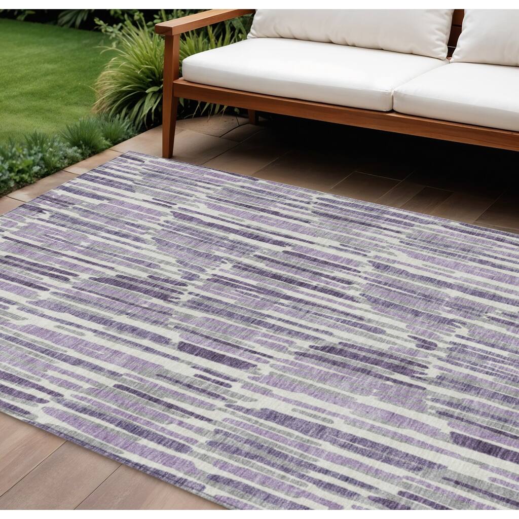 HomeRoots Abstract Transitional Rectangle Outdoor Rug