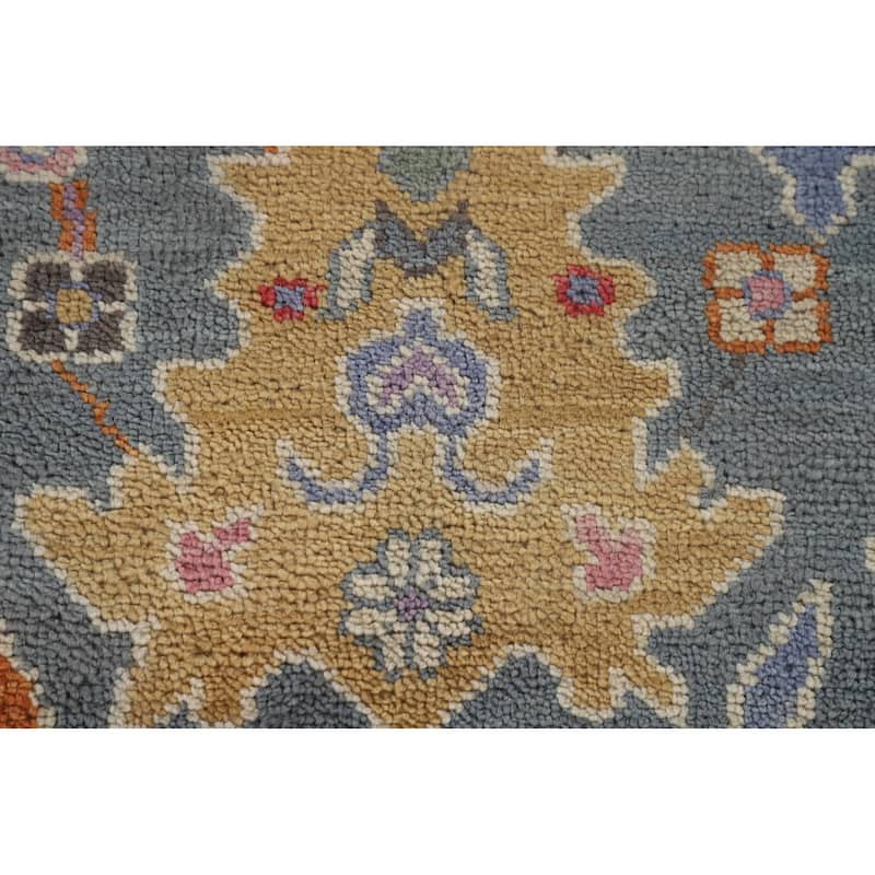 All-Over Floral Oushak Area Rug Handmade Wool Carpet - 8'1" x 10'2"