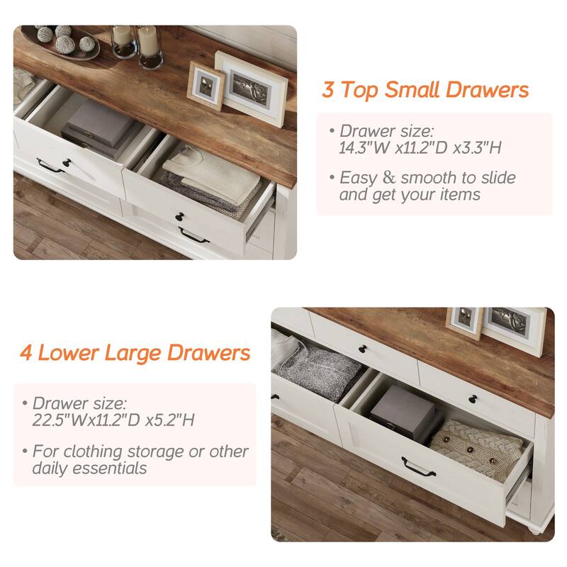 Kids Dresser with 7/8 Drawers for Bedroom, Wide Dresser for Kids Room