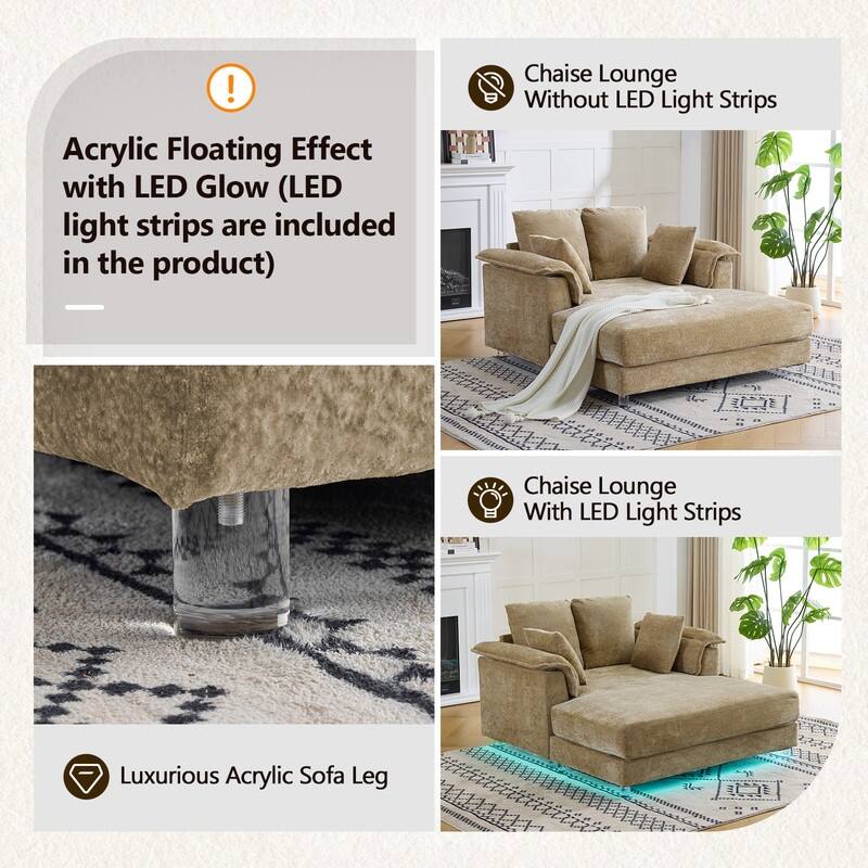 Upholstered Sleeper Sofa Bed Chaise Lounge Chair