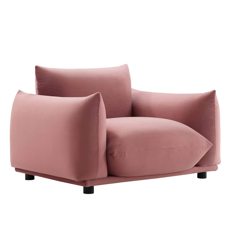 Copious Performance Velvet Armchair - Dusty Rose
