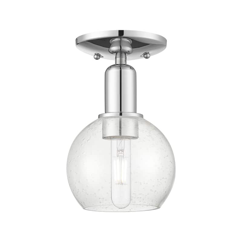 Innovations Lighting 716-1C-10-6 Athens Semi-Flush Athens 6" Wide - Polished Chrome / Seedy