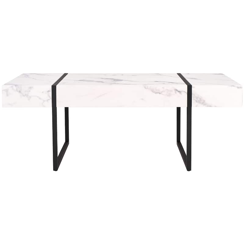 SAFAVIEH Tristan Modern Rustic Rectangular Coffee Table - 43.3" W x 23.6" L x 15.7" H - 43.3" W x 23.6" L x 15.7" H