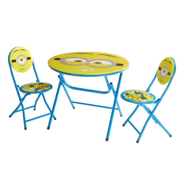 slide 2 of 7, Universal Minions Foldable Round Table and Chair Set Yellow