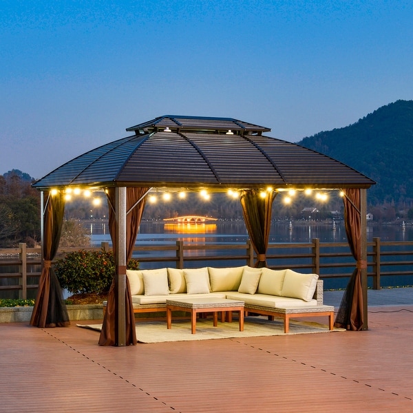 Outsunny 10x12 Hardtop Gazebo with 