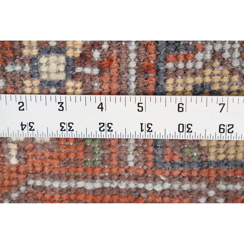 Hand Knotted Oriental 100% Wool Carpet Traditional Geometric Oranges & Rust Heriz (serapi) Area Rug - 6' 0'' X 2' 8''