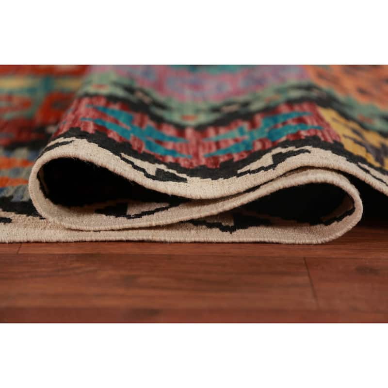 Kilim Oriental Rug Hand-Woven Southwestern Wool Carpet - 10'0"x 13'0"