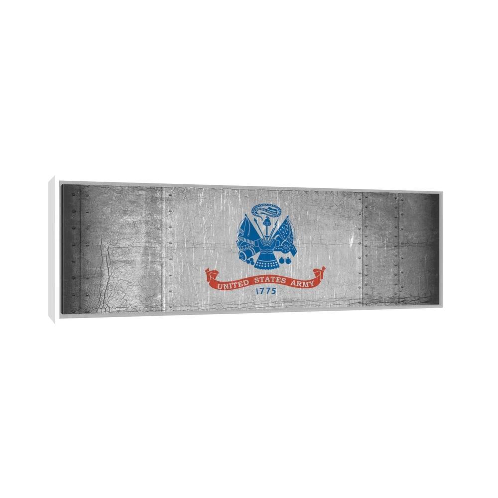 iCanvas "U.S. Army Flag (Riveted Metal Background) I" by iCanvas Framed Canvas Print