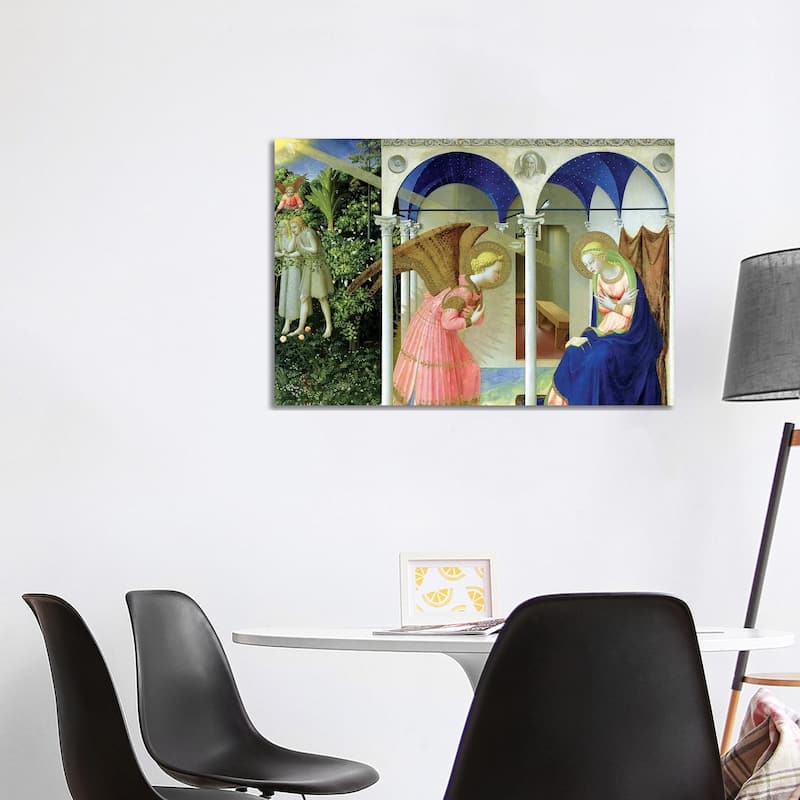 iCanvas "The Annunciation, Convent of Santo Domenico in Fiesole, 1426 (Museo del Prado)" by Fra Angelico Canvas Print - 26x40x1.5