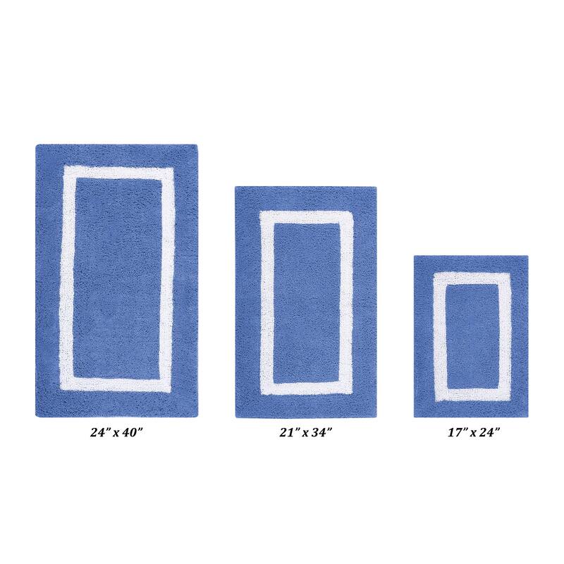 Better Trends Hotel Collection in Race Track 100% Cotton Super Absorbent Reversible Double Sided Machine Washable Bath Mat Rug