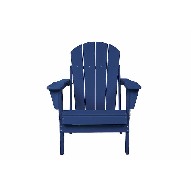 Weather-Resistant Adirondack Chair with Cup Holder & Folding Design