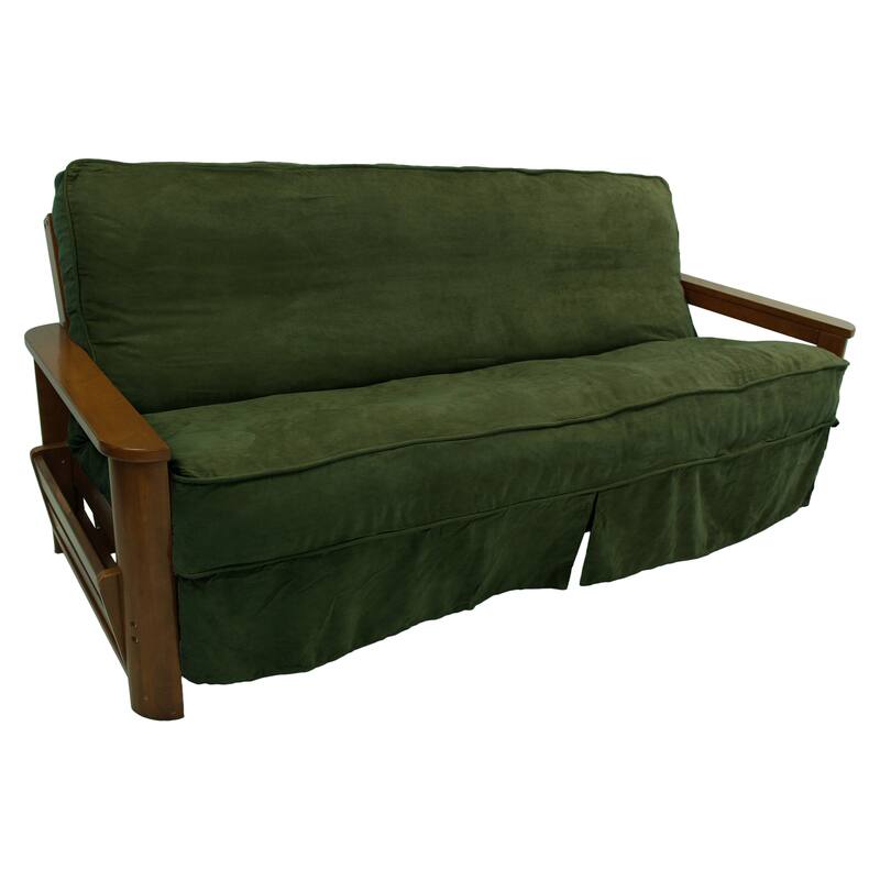 Microsuede Corded Full-Size 8-10 Inch Thick Futon Slip Cover - Full - Hunter Green